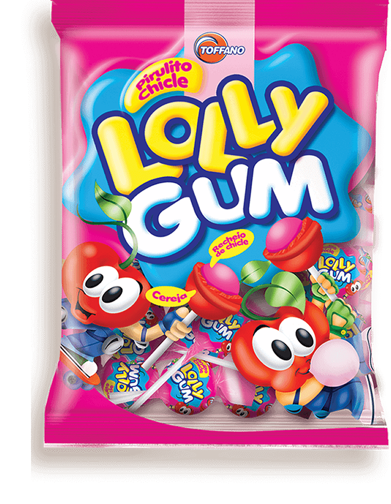 Lolly Gum Cereja - Pirulito Recheado 