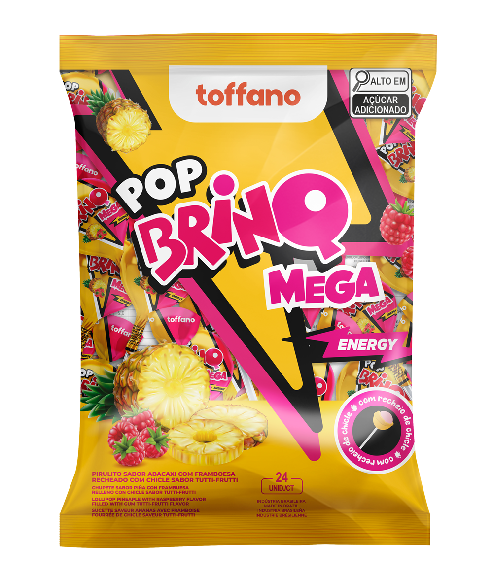 Pirulito Pop Brinq Mega Energy - Abacaxi com Framboesa