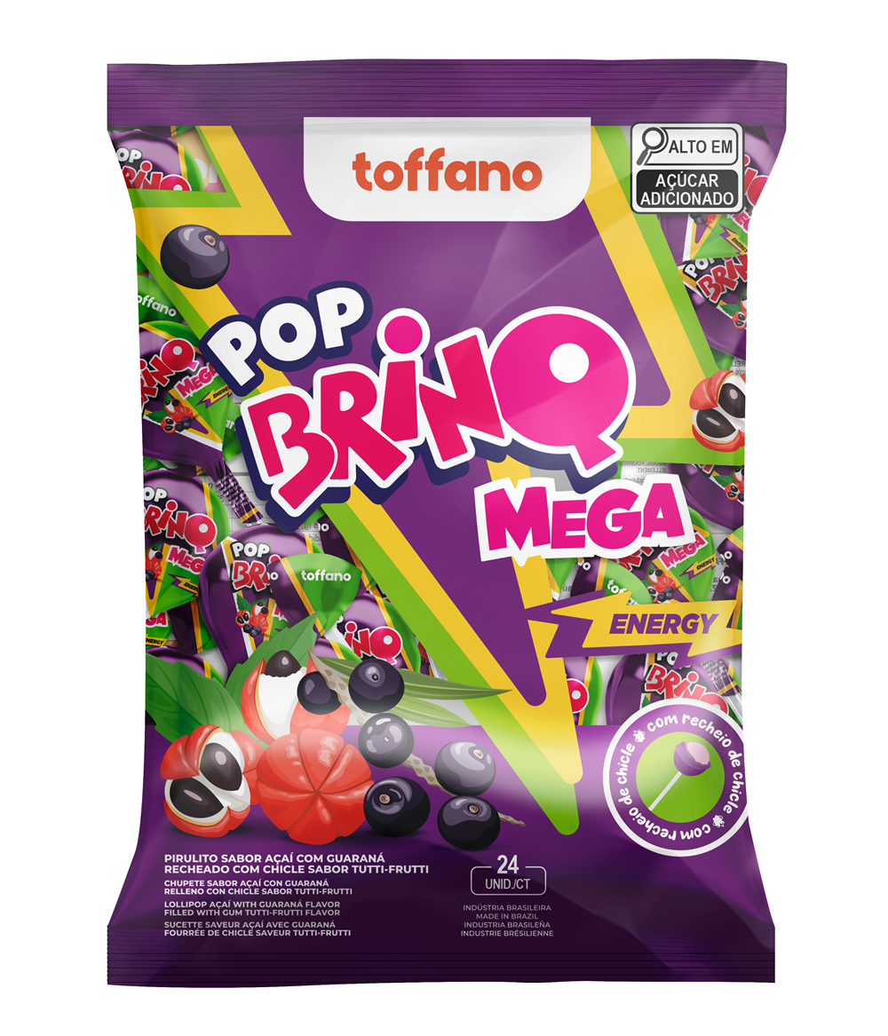 Pirulito Pop Brinq Mega Energy - Açaí com Guaraná